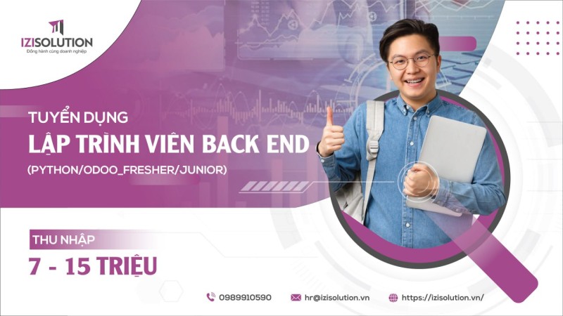 TUYỂN DỤNG LẬP TRÌNH VIÊN BACK END (PYTHON/ODOO_FRESHER/JUNIOR)