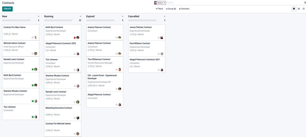 Quản lý hợp đồng Odoo 15