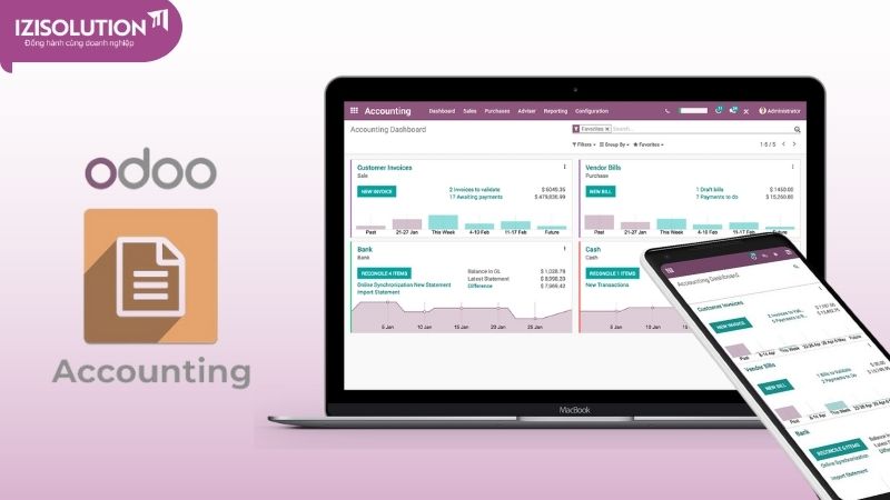 Bộ tính năng chính của phần mềm kế toán online - Odoo Accounting