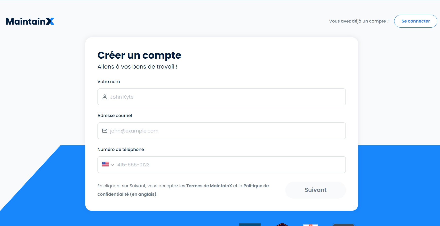 Điền thông tin MaintainX