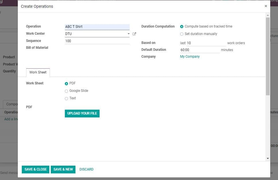 Quản lý sản xuất trong Odoo 14